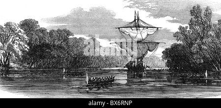 slavery, Africa, capture of the slave ship HMS 'Linnet', Pongas River, Sierra Leone, 1853, Additional-Rights-Clearences-Not Available Stock Photo