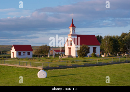 Rural settlement in the south-west of Iceland near Hella, (Sudurland), Iceland, Polar Regions Stock Photo