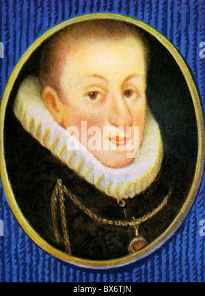 Ferdinand II, 9.9.1578 - 15.2.1637, Holy Roman Emperor 29.8.1619 - 15.2.1637, portrait, print after miniature, 17th century, cigarette card, Germany, 1933, , Stock Photo
