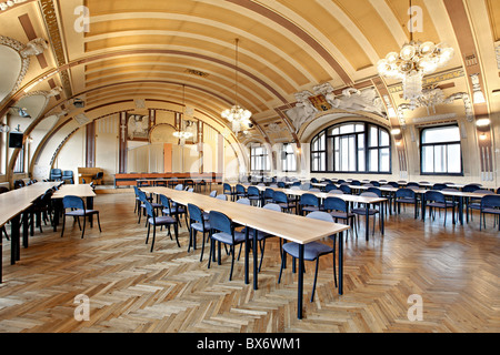 The Culture Hall at Prague main railway station (abbreviated Praha hl.n.). Stock Photo