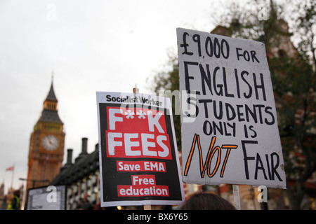 National student demonstration in London, protesting against tuition fees and the threat of top-up fees. Stock Photo