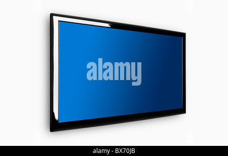 Modern lcd TV on a white wall Stock Photo
