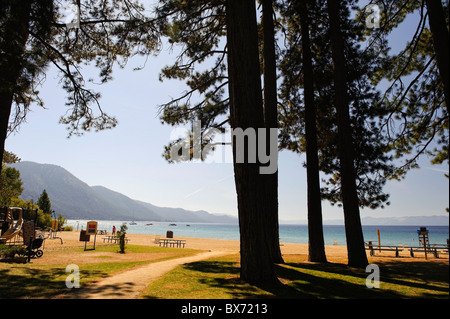 USA, California/Nevada, Lake Tahoe, Incline Village Beach Stock Photo