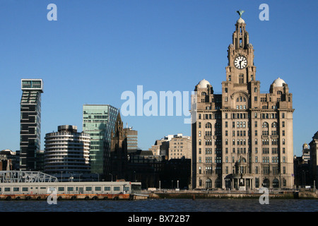 Liverpool Skyline As Seen From The River Mersey, UK Stock Photo