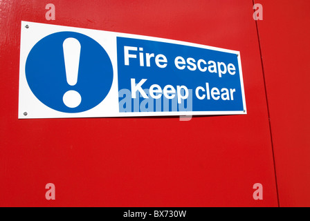Fire door escape sign Stock Photo