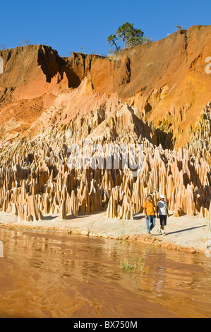 Red Tsingys, strange looking sandstone formations, near Diego Suarez (Antsiranana), Madagascar, Africa Stock Photo