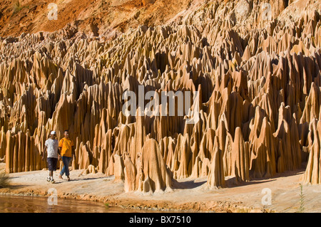 Red Tsingys, strange looking sandstone formations, near Diego Suarez (Antsiranana), Madagascar, Africa Stock Photo