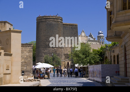 Maiden Tower in the center of the old town of Baku, UNESCO World Heritage Site, Azerbaijan, Central Asia, Asia Stock Photo