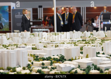 FRANCE CANNES. 10th March 2009. MIPIM the world's biggest property fair. A model of Krasnoder region Russia Stock Photo