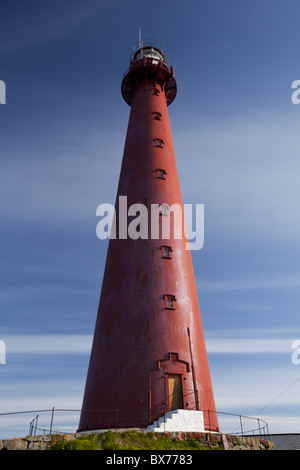 Lighthouse, Andenes village, Andoya island, Vesteralen archipelago, Troms Nordland county, Norway, Scandinavia, Europe Stock Photo