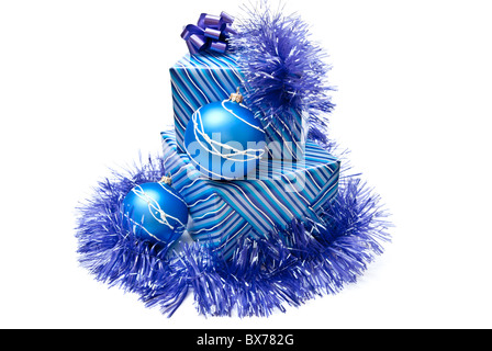blue christmas gifts Stock Photo