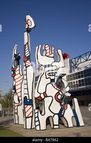 Jean Dubuffet statue called, Monument au Fantome, downtown Houston, Texas, United States of America, North America Stock Photo