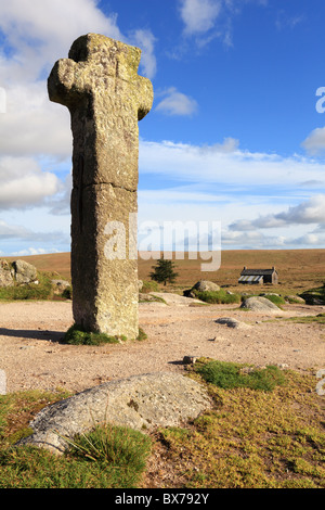 Nun's Cross and Farm in the Dartmoor National Park Stock Photo