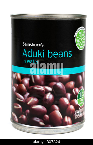 Can of Sainsburys Aduki Beans Stock Photo