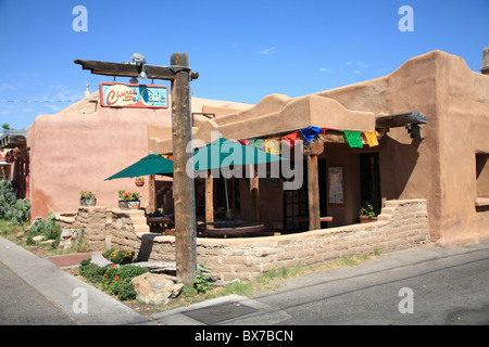 Cafe, Adobe Architecture, Old Town, Albuquerque, New Mexico, USA Stock Photo