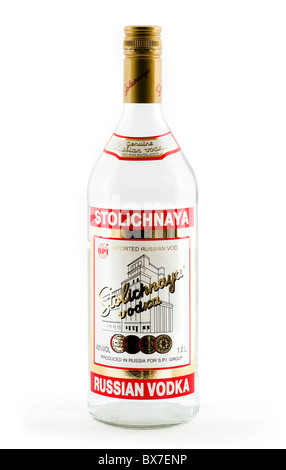 Bottle of Stolichnaya Russian vodka Stock Photo