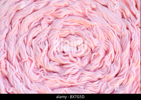 Detail of dyed pink wool - background Stock Photo