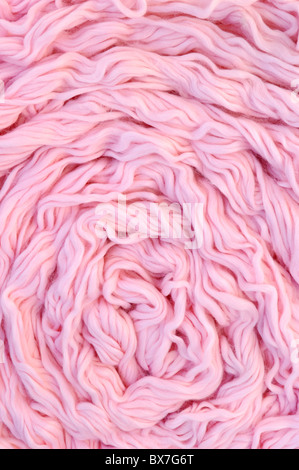 Detail of dyed pink wool - background Stock Photo
