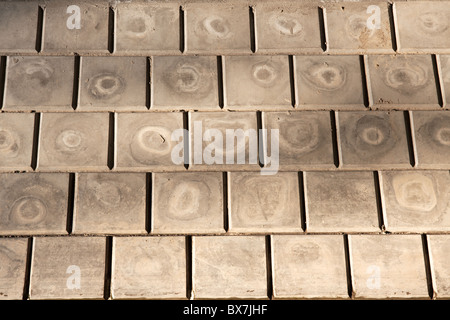 Concrete blocks at the edge of an urban construction Stock Photo