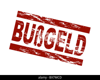Stylized red stamp showing the german term Bußgeld. english: penalty charge All on white background. Stock Photo