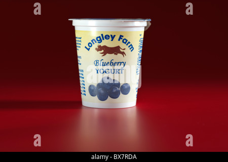 Longley Farm Blueberry Yogurt Yoghurt Stock Photo