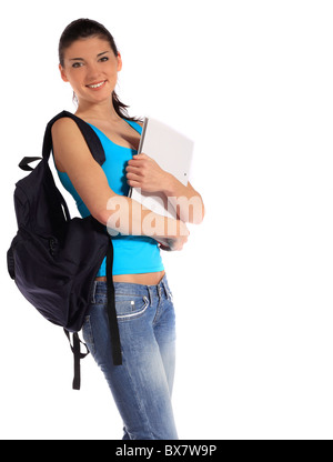 Attractive young student. All on white background. Stock Photo