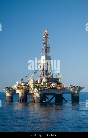 Oil Rig Brazil offshore oil drilling rig at Campos Basin, Rio de Janeiro state, Brazil ...