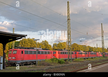 Scraped railway locomotives, Opladen, Germany. Stock Photo