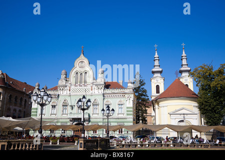 Unirii square in downtown Timisoara in Romania. Stock Photo