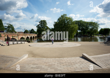 The new sundial next to The Bancroft, Stratford-upon-Avon, Warwickshire, UK Stock Photo