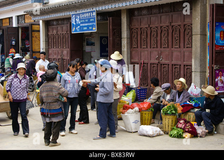 Friday market, Shaxi, Jiangsu, China Stock Photo