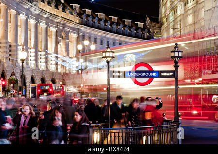 Regent Street illuminated during Christmas season 2010, London, United Kingdom Stock Photo