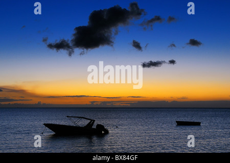 Sunset view across the Baie de la Grande Riviere Noire in La Preneuse, Black River, Mauritius. Stock Photo