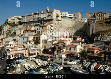 Vallon des Auffes and Small Fishing Port, along the Corniche, Marseille or Marseilles, Provence, France Stock Photo