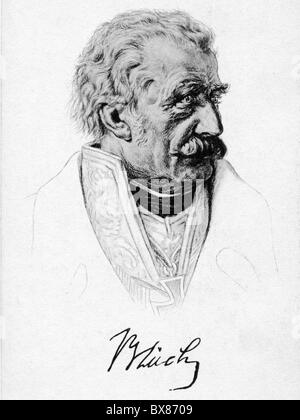 Bluecher, Gebhard Leberecht von, 16. 12.1742 - 12.9.1819, Prussian general, portrait, drawing, circa 1900, , Stock Photo