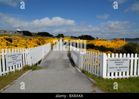 Entrance to the Government House Residence, Port Stanley, Falkland Islands Stock Photo