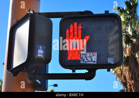 Las Vegas, Pedestrian Stop Sign Stock Photo