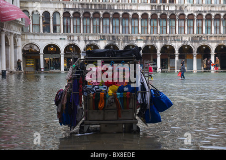 Piazza San Marco during high tide floods San Marco district Venice the Veneto northern Italy Europe Stock Photo