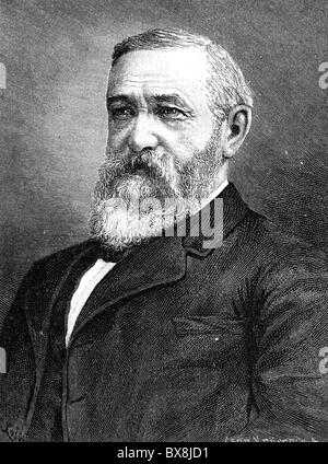 Harrison, Benjamin, 20.8.1833 - 13.3.1901, American politician (Rep.) 23rd President of the USA 1889 - 1893, portrait, wood engraving, circa 1890, after drawing by C. Kolb, Stock Photo