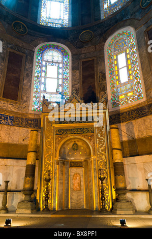 Mihrab a niche chambre indicating the direction of Mecca Hagia Sophia Istanbul Tukey Stock Photo