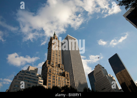 Skyscrapers, Fifth Avenue and Central Park South, NYC Stock Photo