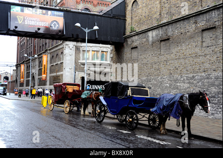 The Guinness Storehouse,horse cab in a street, Dublin city, Ireland Stock Photo