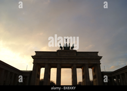 The Brandenberg Gate at sunset Stock Photo