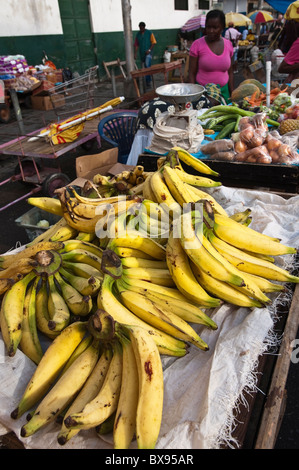 Fruit and vegetables produce at the Kingstown market, St. Vincent & The Grenadines. Stock Photo