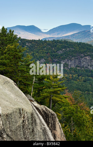View of Mountains from Cathedral Ledge in Echo Lake State Park near North Conway, New Hampshire Stock Photo