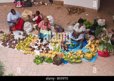 Fruit and vegetables produce at the Kingstown market, St. Vincent & The Grenadines. Stock Photo