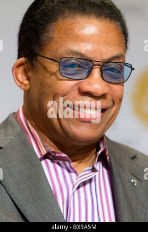 American jazz legend Herbie Hancock was among the artists and performers at the 2010 Nobel Peace Prize Concert, an internationally-televised show in Oslo, Norway, honoring jailed Chinese dissident Liu Xiaobo, winner of the 2010 Nobel Peace Prize. Prior to the show, Hancock spoke to members of the press saying that celebrity has no value unless it is placed in service to people like Liu Xiaobo who are championing democracy and freedom of expression in China and other countries under authoritarian rule. (Photo by Scott London) Stock Photo