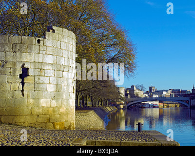 Marygate Tower by the River Ouse in autumn York North Yorkshire England UK United Kingdom GB Great Britain Stock Photo