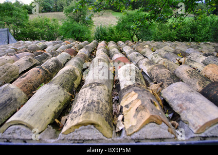 Weathered roof tile background Stock Photo