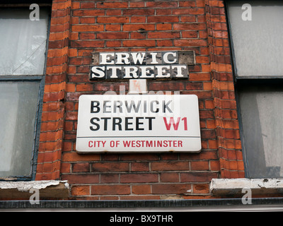 Berwick Street in Soho in London Britain Stock Photo